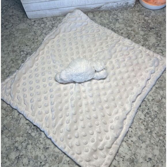 Elegant Baby Cream Lamb Minky Dots Security Blanket Lovey Plush-READ - Picture 7 of 8